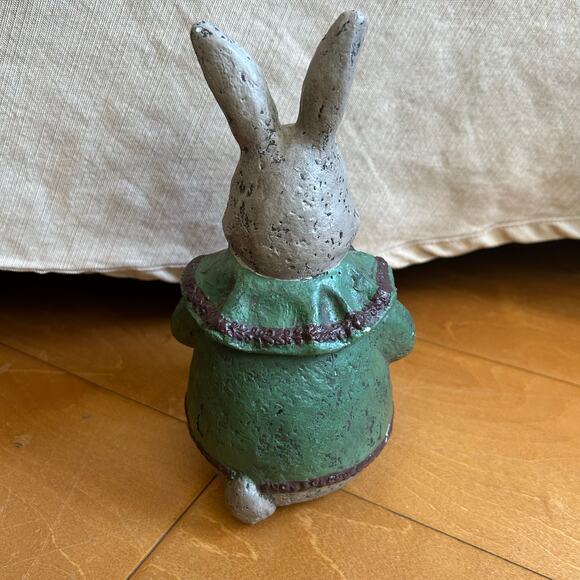 Paper Mache Plaster Easter Bunny Country Primitive RabbitBasket 8” - Picture 8 of 12
